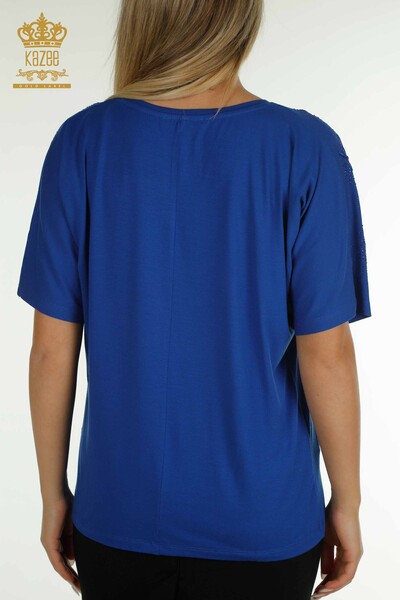 فروش عمده بلوز زنانه - سنگ دوزی - ساکس - 79097 | KAZEE - 6