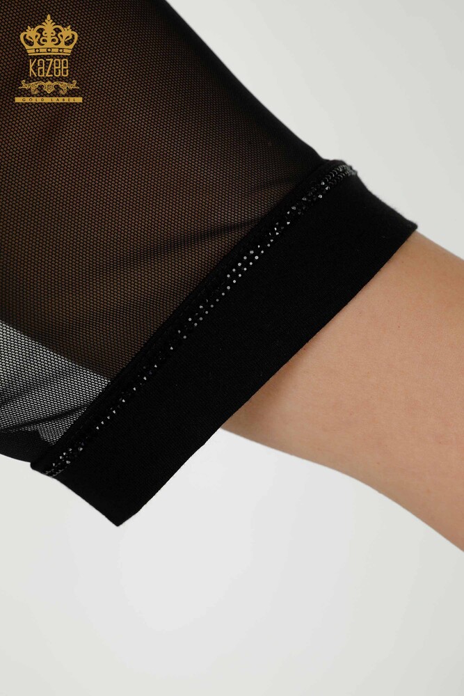 فروش عمده بلوز زنانه تول مشکی مشکی - 79133 | KAZEE - 8