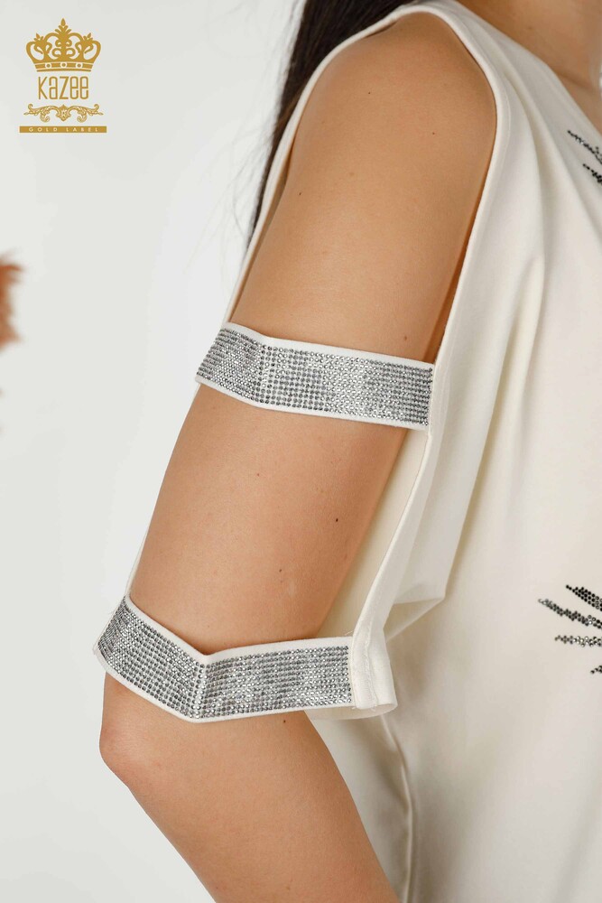 فروش عمده بلوز زنانه - مفصل شانه - اکرو - 79289 | KAZEE - 3