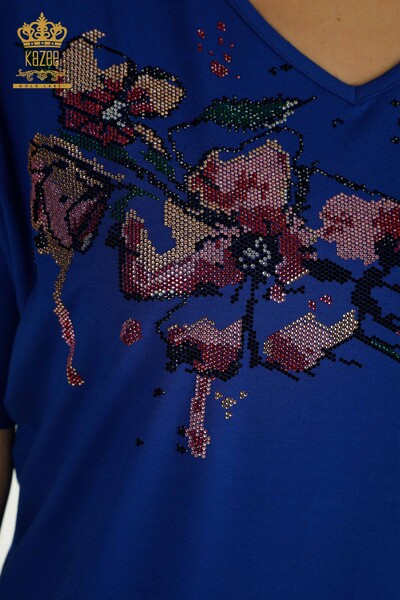 فروش عمده بلوز زنانه - سنگ دوزی - ساکس - 79107 | KAZEE - 3