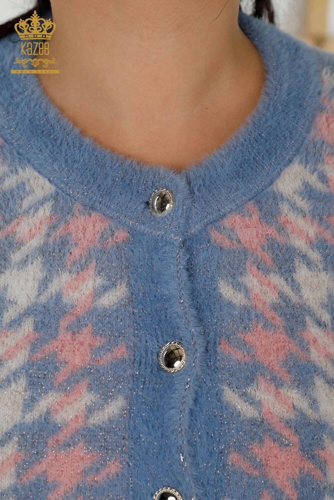 فروش عمده ژاکت کش باف پشمی زنانه - آنگورا - آبی - 30128 | KAZEE - 3