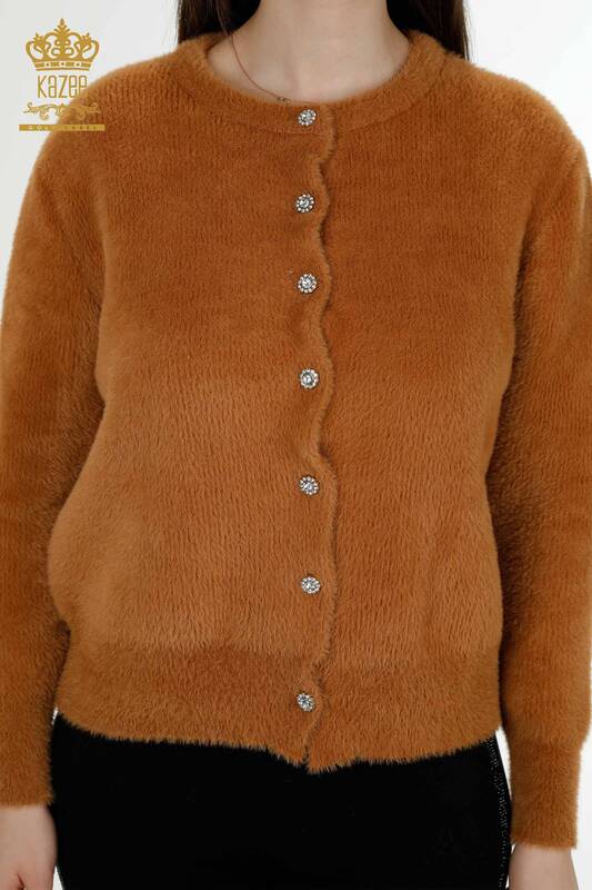 فروش عمده ژاکت کش باف پشمی زنانه - آنگورا - قهوه ای - 19099 | KAZEE