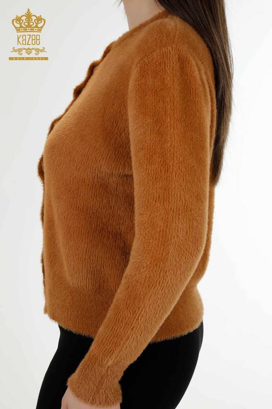 فروش عمده ژاکت کش باف پشمی زنانه - آنگورا - قهوه ای - 19099 | KAZEE