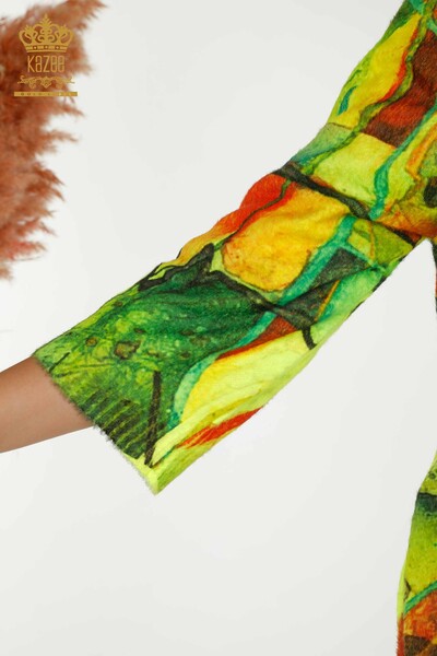 فروش عمده ژاکت کش باف پشمی زنانه - آنگورا - رنگی دیجیتال - 30346 | KAZEE - Thumbnail