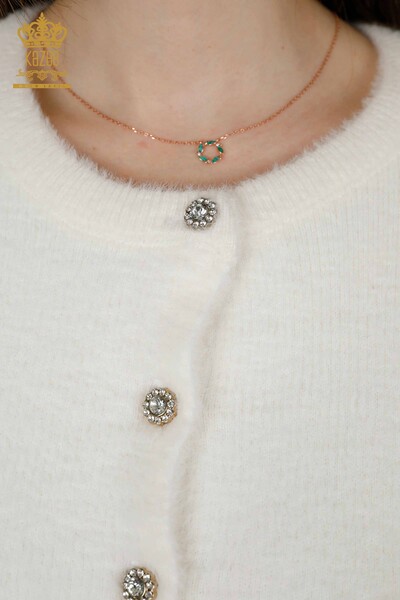 عمده فروشی زنان - ژاکت کش باف پشمی Angora Ecru - 19099 | KAZEE - 3