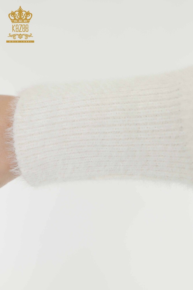 عمده فروشی زنان - ژاکت کش باف پشمی Angora Ecru - 19099 | KAZEE - 5