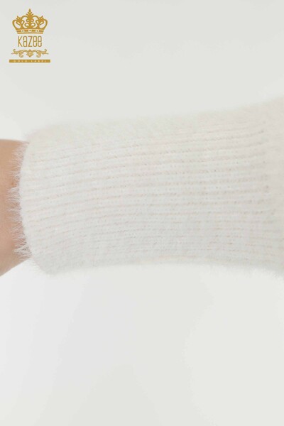 عمده فروشی زنان - ژاکت کش باف پشمی Angora Ecru - 19099 | KAZEE - 5