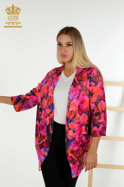 فروش عمده ژاکت کش باف پشمی زنانه - آنگورا - طرح دار - 30451 | KAZEE - Thumbnail
