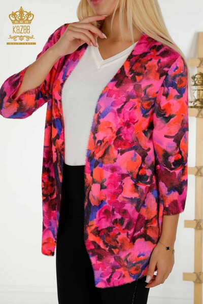 فروش عمده ژاکت کش باف پشمی زنانه - آنگورا - طرح دار - 30451 | KAZEE - Thumbnail