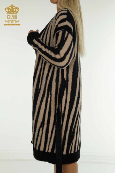 فروش عمده ژاکت کش باف پشمی زنانه آنگورا دو رنگ بژ - 30312 | KAZEE - Thumbnail