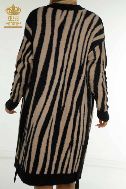 فروش عمده ژاکت کش باف پشمی زنانه آنگورا دو رنگ بژ - 30312 | KAZEE