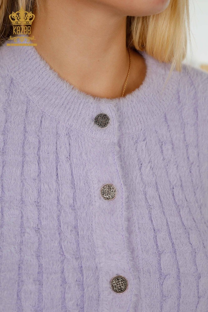فروش عمده ژاکت کش باف پشمی زنانه - انگور - بافت - یاسی - 30321 | KAZEE - 3