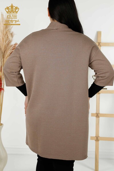 عمده فروشی ژاکت کش باف پشمی زنانه - جزییات جیبی - راسو - 30047 | KAZEE - Thumbnail