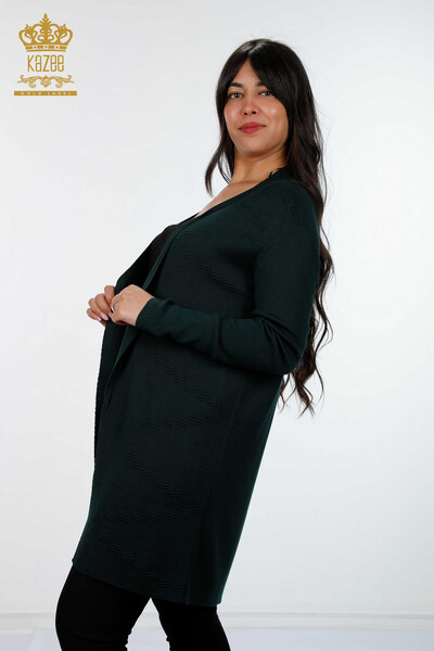 فروش عمده ژاکت کش باف پشمی زنانه - طرح دار - بلند - ویسکوز - 15440 | KAZEE - Thumbnail