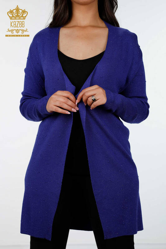 فروش عمده ژاکت کش باف پشمی زنانه - ترانزیشن براق - طرح خال خالی - ویسکوز - 15436 | KAZEE