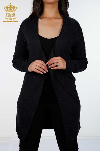 فروش عمده ژاکت کش باف پشمی زنانه - ترانزیشن براق - طرح خال خالی - ویسکوز - 15436 | KAZEE - Thumbnail