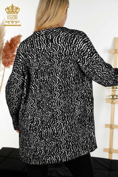 فروش عمده ژاکت کش باف پشمی زنانه - دو رنگ - مشکی - 30121 | KAZEE - Thumbnail