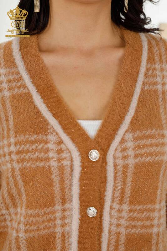 فروش عمده ژاکت کش باف پشمی زنانه - دو رنگ - آنگورا - بژ - 30177 | KAZEE