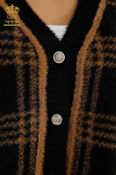 فروش عمده ژاکت کش باف پشمی زنانه - دو رنگ - آنگورا - مشکی - 30177 | KAZEE - Thumbnail