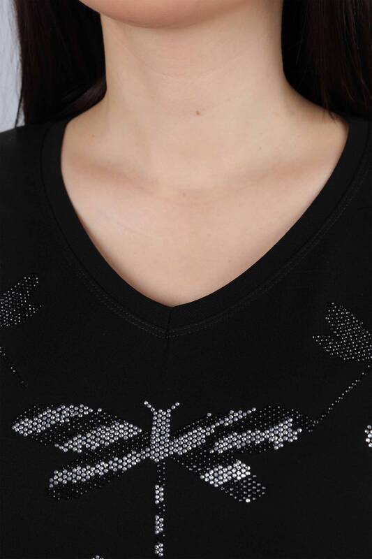 فروش عمده بلوز زنانه - گلدوزی شده - مدل سنجاقک - 77877 | KAZEE