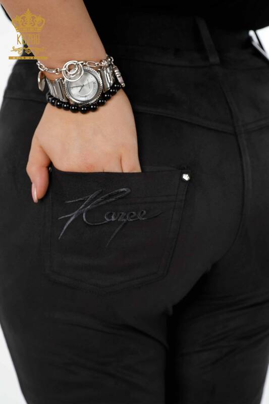 فروش عمده شلوار جین زنانه - کمربند - مشکی - 3358 | KAZEE