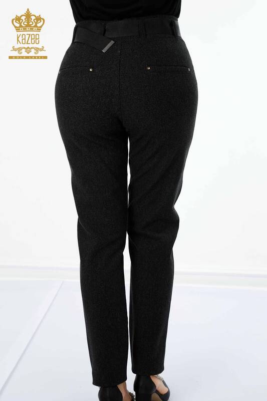 فروش عمده شلوار جین زنانه - کمربند - مشکی - 3662 | KAZEE