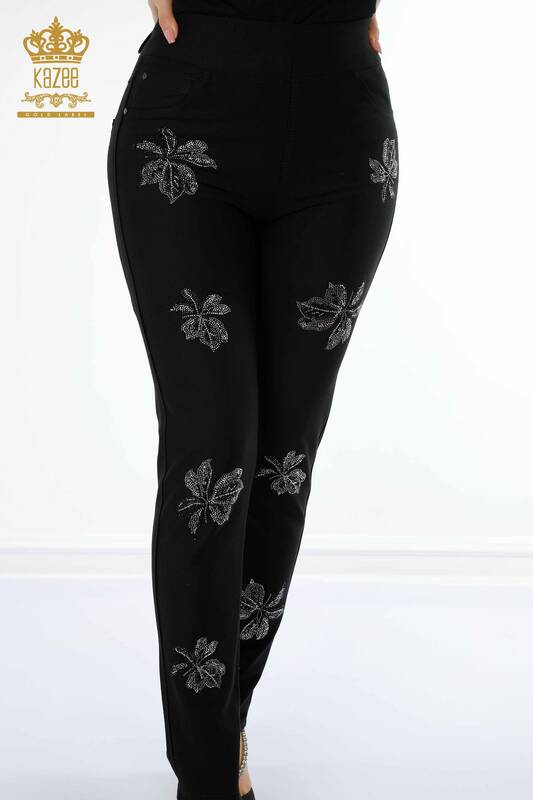 فروش عمده شلوار جین زنانه - طرح دار - مشکی - 3562 | KAZEE