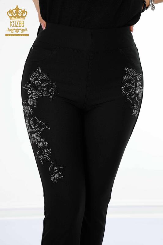 فروش عمده شلوار جین زنانه - طرح دار - مشکی - 3565 | KAZEE