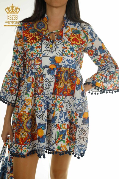 فروش عمده لباس زنانه - جزییات کیف - آبی سرمه ای - 2402-211282 | S&M - Thumbnail