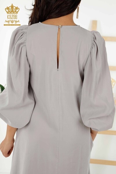 فروش عمده لباس زنانه - آستین بادکنکی - بژ - 20329 | KAZEE - Thumbnail