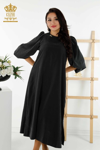 فروش عمده لباس زنانه - آستین بادکنکی - مشکی - 20329 | KAZEE - Thumbnail