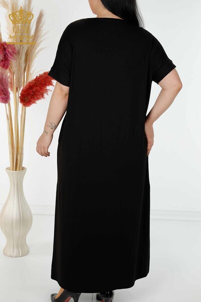 فروش عمده لباس زنانه طرح پرنده مشکی - 7735 | KAZEE - Thumbnail