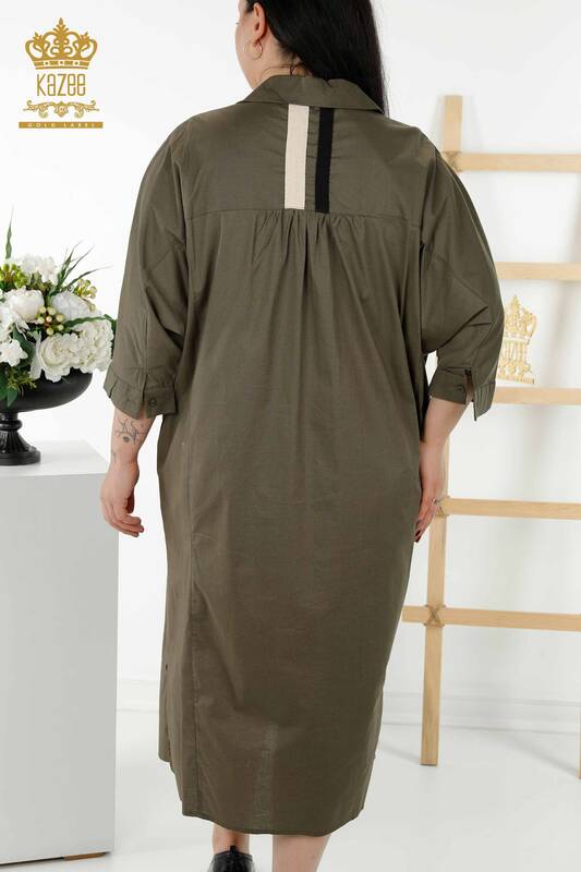 فروش عمده لباس زنانه - رنگارنگ - راه راه - خاکی - 20380 | KAZEE