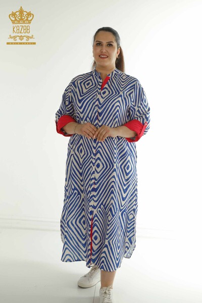 فروش عمده لباس زنانه - جیبی با جزئیات - ساکس - 2402-211647 | S&M - Thumbnail