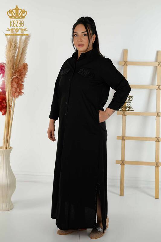 فروش عمده لباس زنانه - سنگ دوزی - مشکی - 20262 | KAZEE