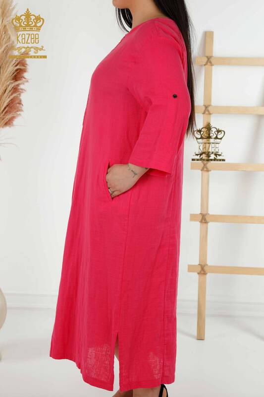 فروش عمده لباس زنانه - دو جیب - فوشیا - 20400 | KAZEE