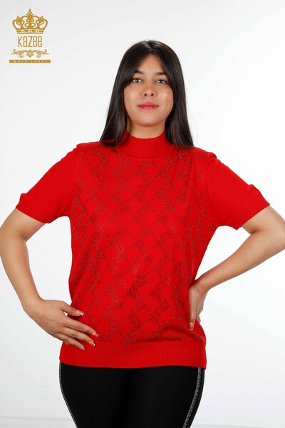 فروش عمده لباس بافتنی زنانه - مدل آمریکایی - سنگ دوزی - طرح دار - 16710 | KAZEE - Thumbnail