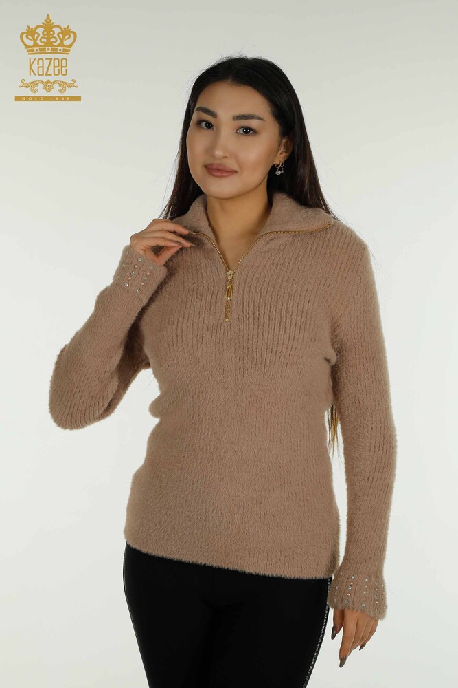 فروش عمده لباس بافتنی زنانه - آنگورا - منجوق سنگی - راسو - 30769 | KAZEE - 1