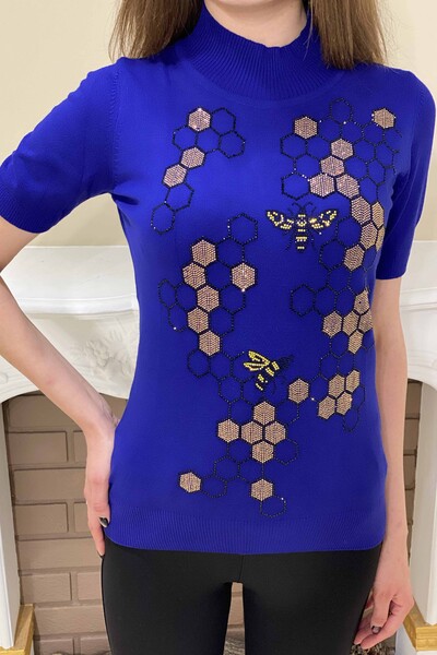 فروش عمده لباس بافتنی زنانه - فیگور زنبور - سنگ دوزی - 15880 | KAZEE - Thumbnail