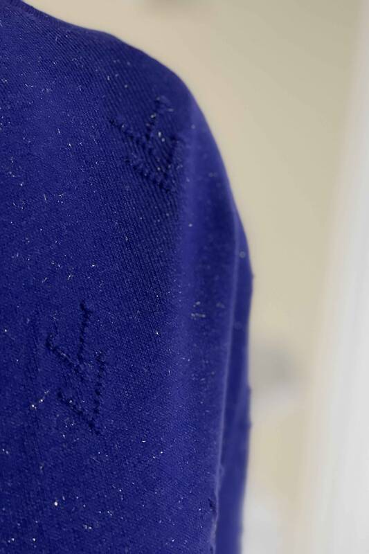 فروش عمده ژاکت بافتنی زنانه - براق - طرح دار - جیبی - 15435 | KAZEE