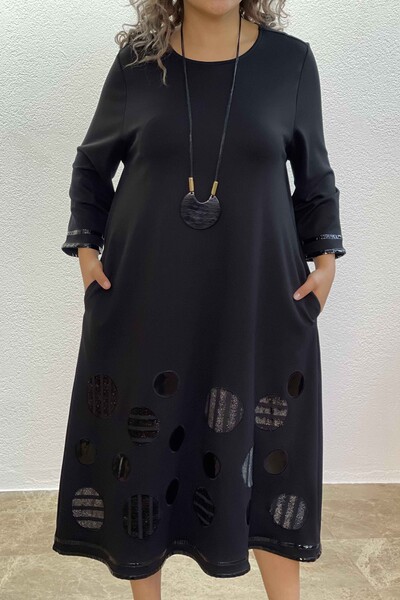 فروش عمده لباس بافتنی زنانه - جیبی - طرح دار - ویسکوز - 7583 | KAZEE - Thumbnail