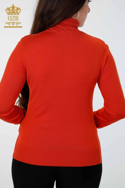 فروش عمده لباس بافتنی زنانه یقه اسکی آستین بلند ویسکوز بیسیک - 11122 | KAZEE - Thumbnail