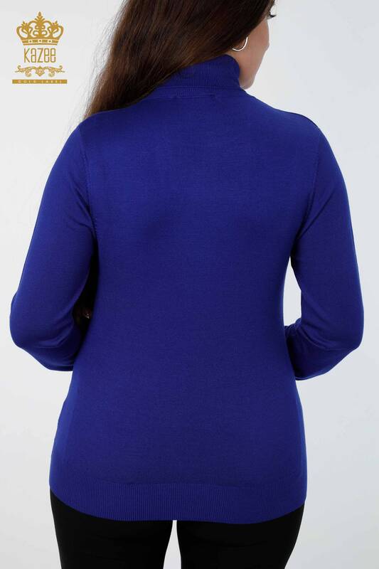 فروش عمده لباس بافتنی زنانه یقه اسکی آستین بلند ویسکوز بیسیک - 11122 | KAZEE
