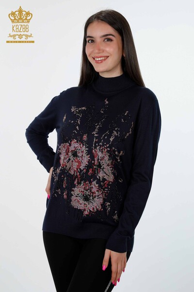 فروش عمده لباس بافتنی زنانه - طرح گل - سنگ دوزی - 16625 | KAZEE - Thumbnail