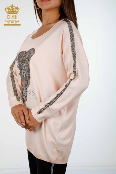 فروش عمده لباس بافتنی زنانه - طرح پلنگی - گلدوزی شده - مشروح متن - 16157 | KAZEE - Thumbnail