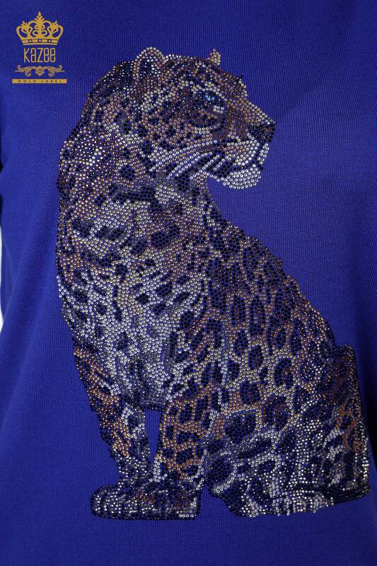 فروش عمده لباس بافتنی زنانه - طرح پلنگی - آستین - راه راه دوزی - آستین کوتاه - 16856 | KAZEE