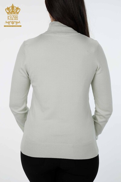 فروش عمده لباس بافتنی زنانه آستین بلند یقه یقه بلند ویسکوز بیسیک - 11122 | KAZEE - Thumbnail