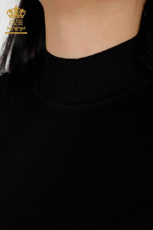 فروش عمده ژاکت بافتنی زنانه مدل آمریکایی مشکی - 14541 | KAZEE