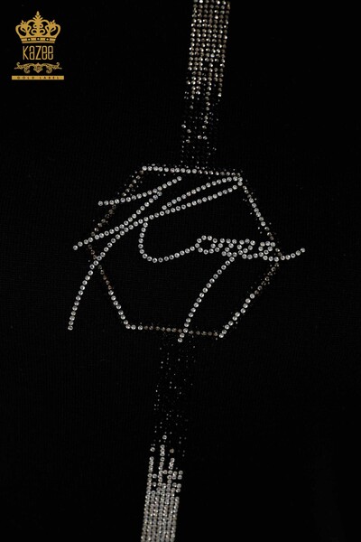 فروش عمده ژاکت بافتنی زنانه - مدل آمریکایی - مشکی - 16639 | KAZEE - 2