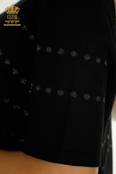 فروش عمده ژاکت بافتنی زنانه - مدل آمریکایی - مشکی - 30794 | KAZEE - Thumbnail